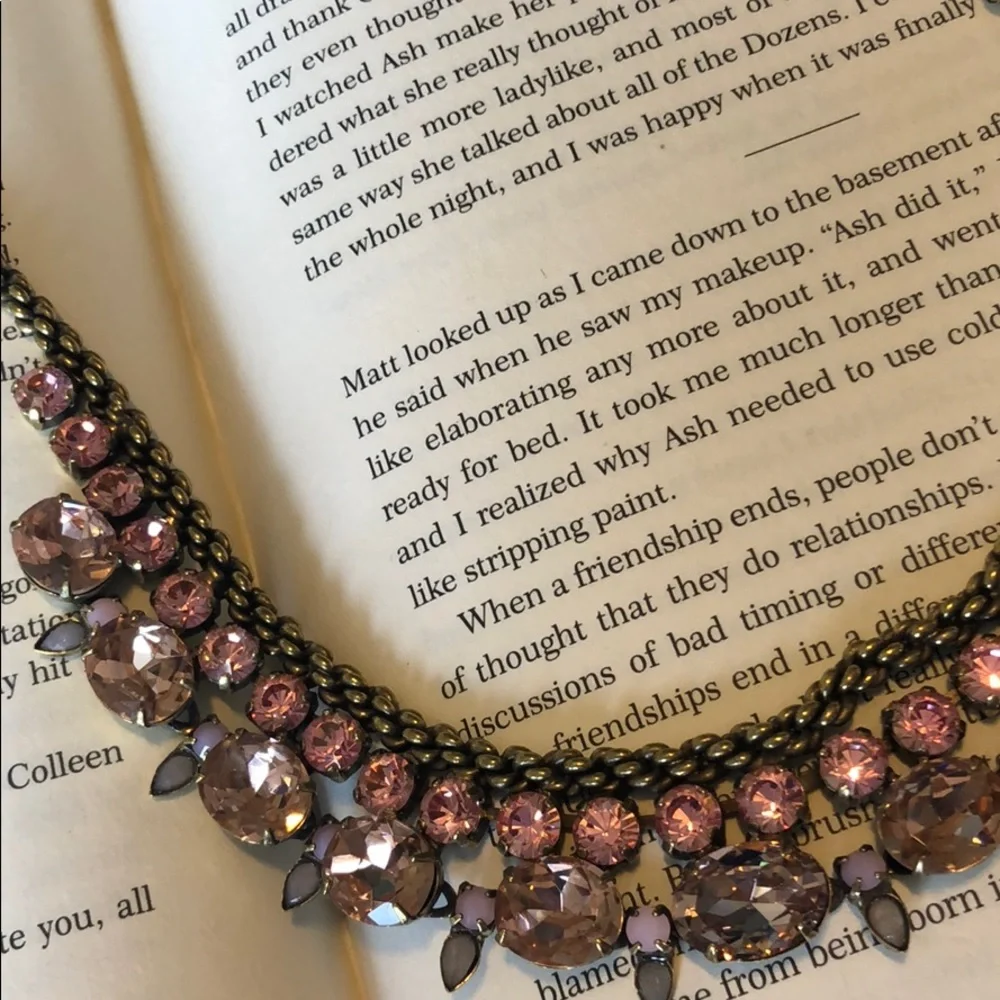 Sorrelli Pink Crystal Bib Necklace